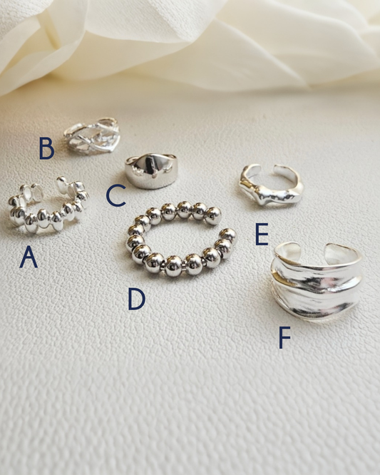 Silver bold earcuffs