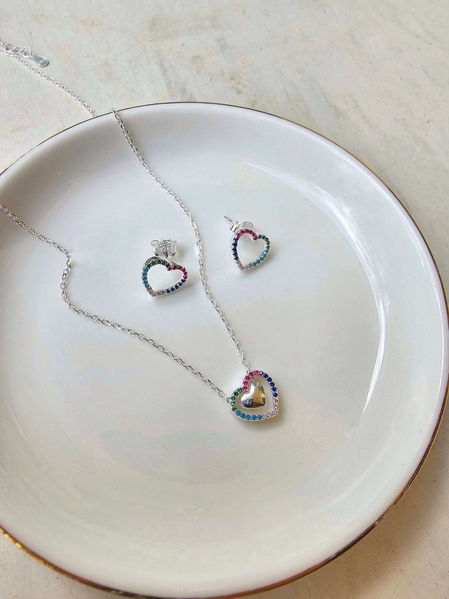 Rainbow heart set