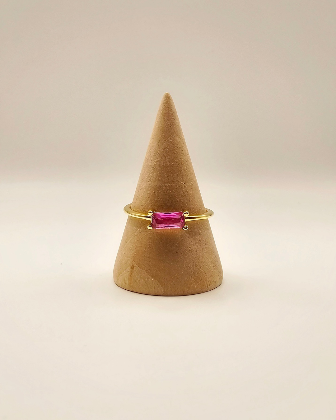 Pink rectangle ring