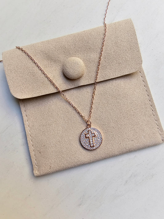 Rosegold cross medal