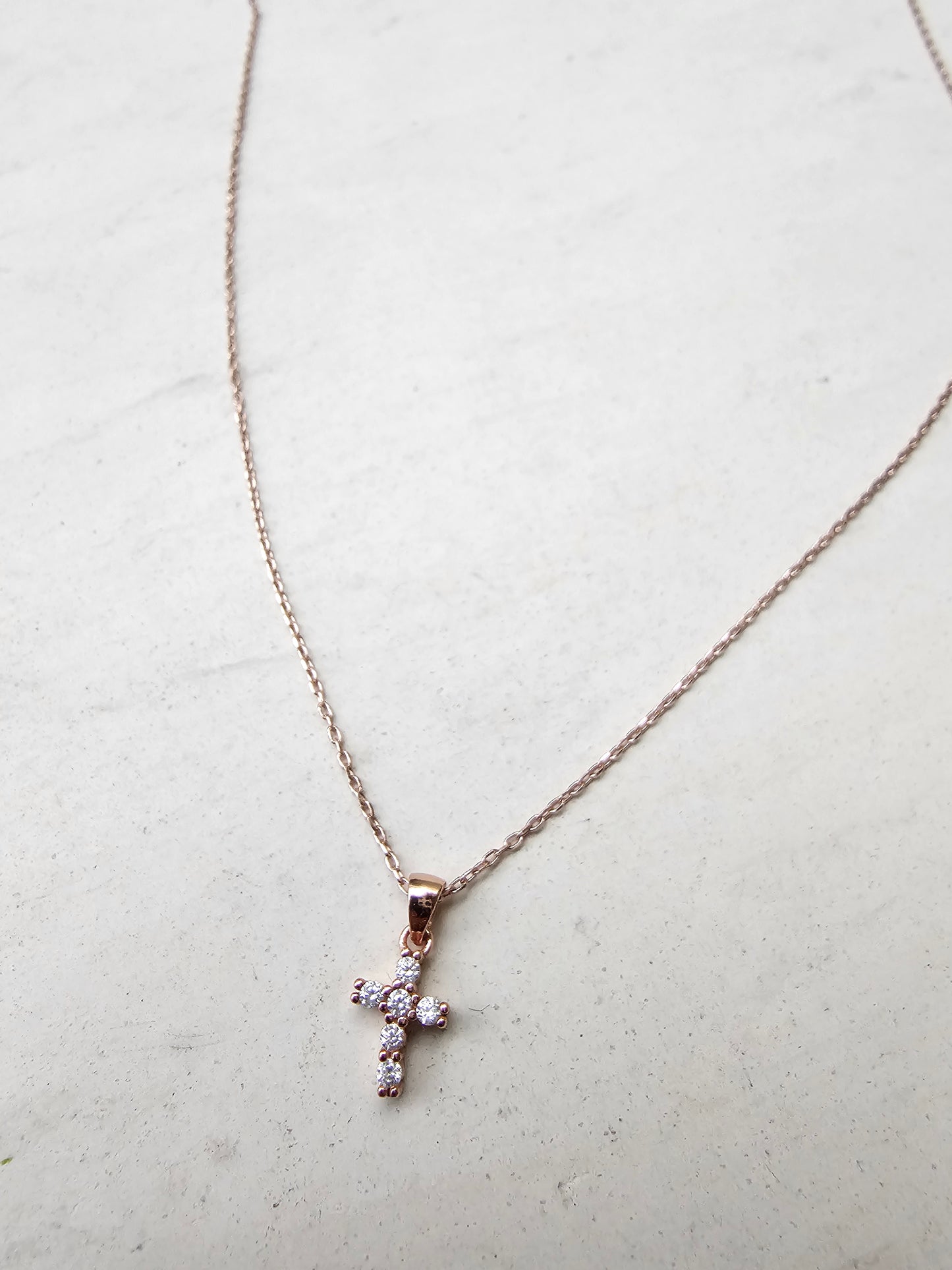 Rosegold cross para niña