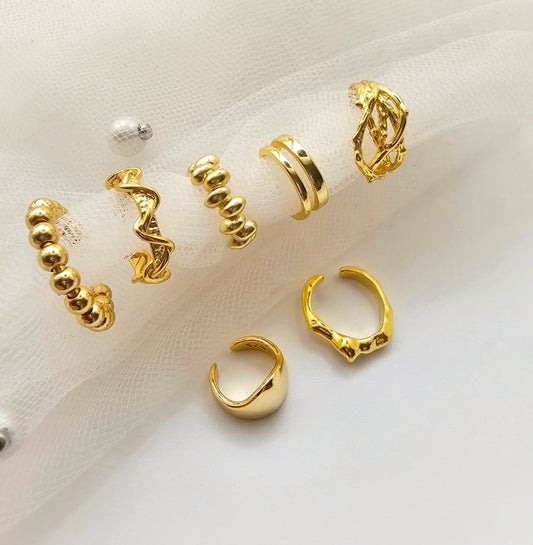 Golden bold earcuffs