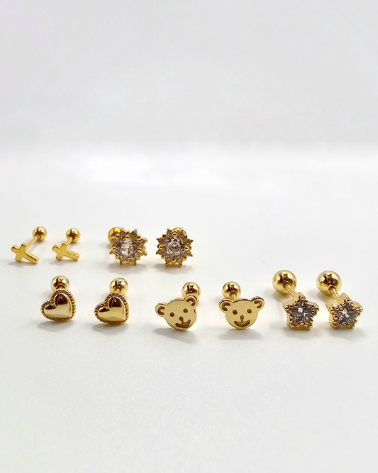 Golden cute piercings