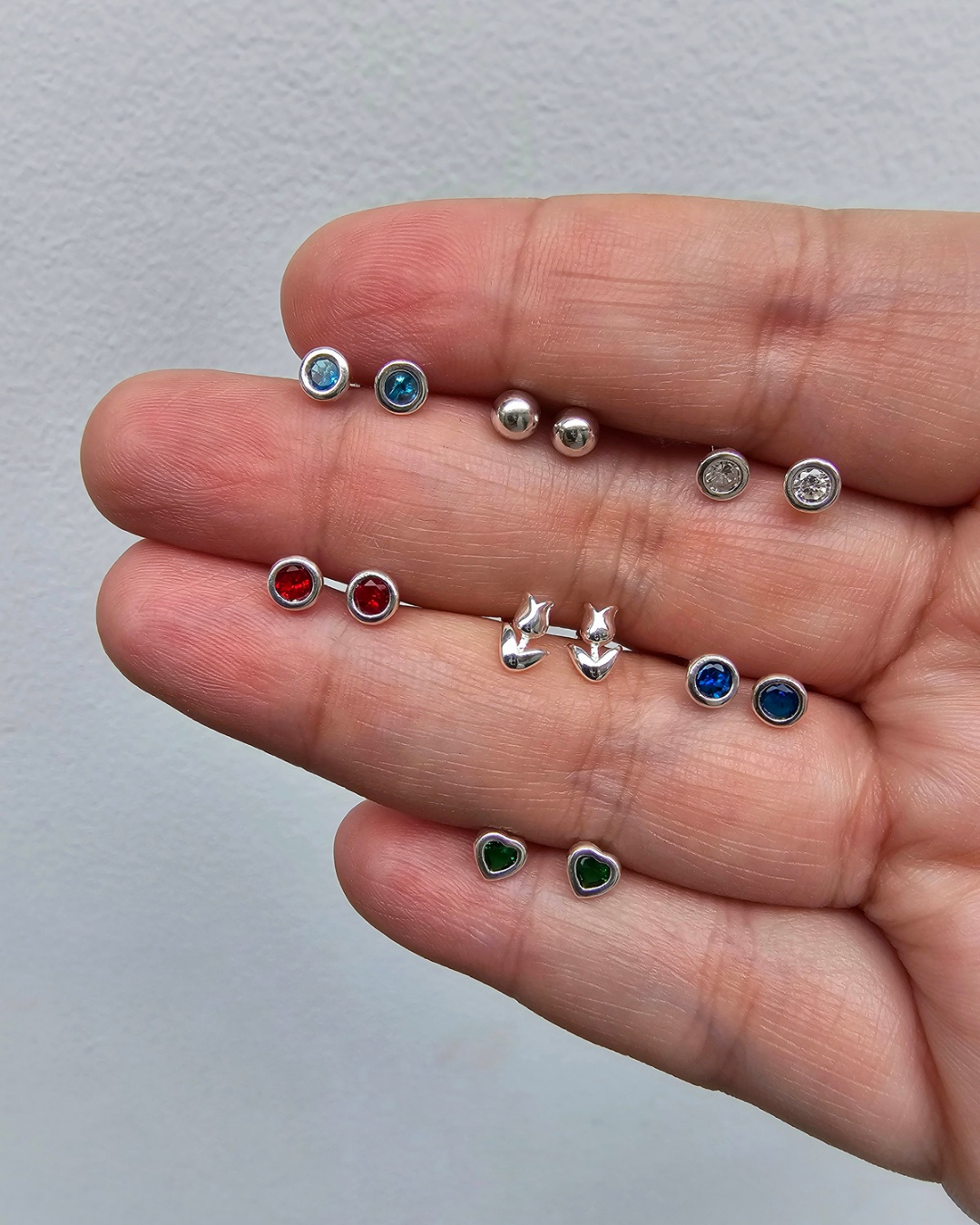 Silver dainty piercings