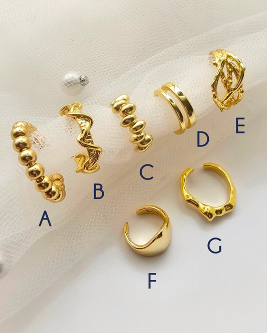 Golden bold earcuffs