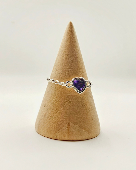 Purple heart chain ring