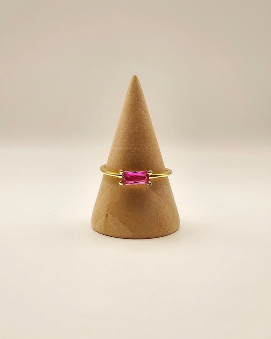 Pink rectangle ring